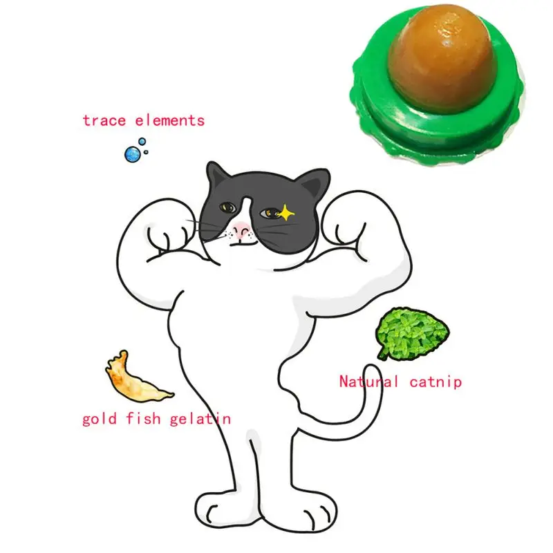Cat Catnip Toy Cat Snacks Sugar Ball Candy Licking Solid Nutrition Cat Treat Energy Ball Toy With Natural Catnip And Sucker Ball
