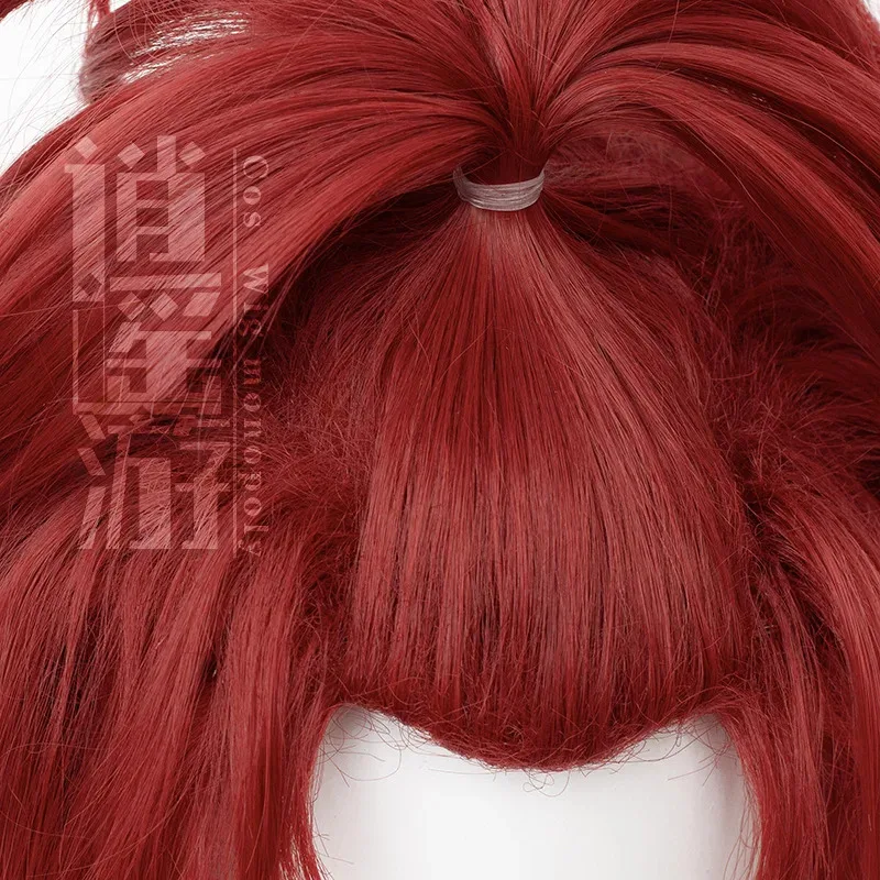 Wuthering Waves Chixia Cos 가발 45-50cm 레드 블루 핑크 내열성 합성 머리 할로윈 파티 애니메이션 코스프레 가발 + 가발 모자