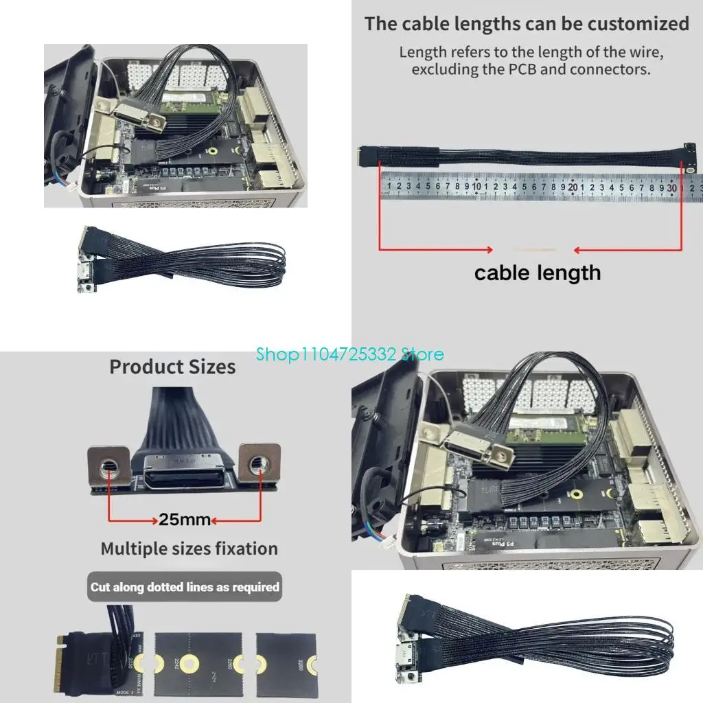 

P5EA M.2 M NVMe to Oculink Adapter Cable Supports PCIe4.0 for Small PC Laptop