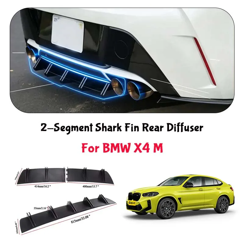 For BMW X4 M Shark Fin Rear Diffuser Split Chassis Spoiler Auto Aerodynamic Parts Aerodynamic Modification