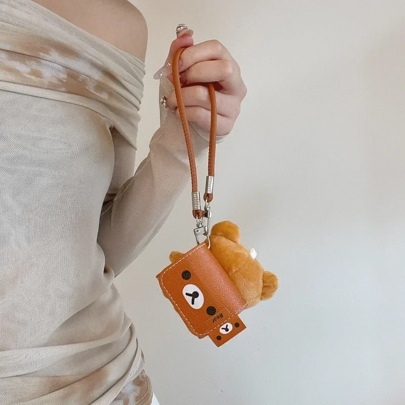 Bonito urso de pelúcia mochila caso para airpods 4 airpod 1 2 3 pro pro2 bluetooth fones caixa carregamento capa protetora
