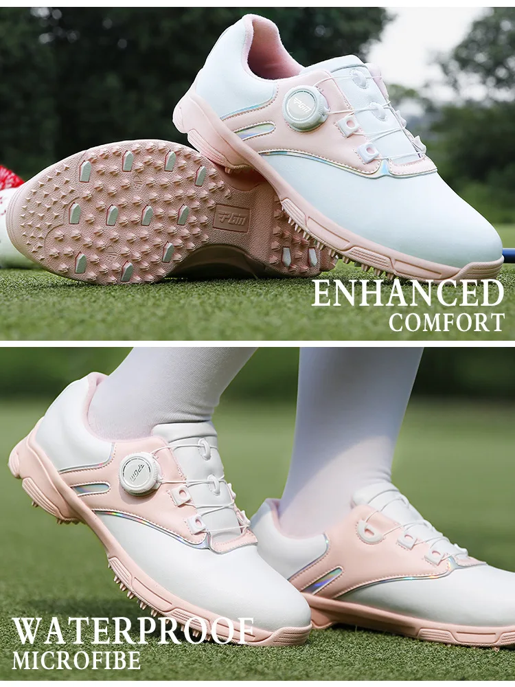 PGM Scarpe da golf da donna Casual Sport Lady Sneakers Allacciatura rapida Microfibra Impermeabile Antiscivolo XZ297/XZ298 All'ingrosso