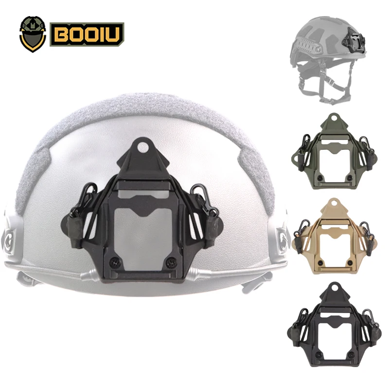 BOOIU Tactical Helmet Mount Adapter Night Vision Aluminum Alloy with Hook Rope NVG Helmet Bracket Accessories for FAST Helmet
