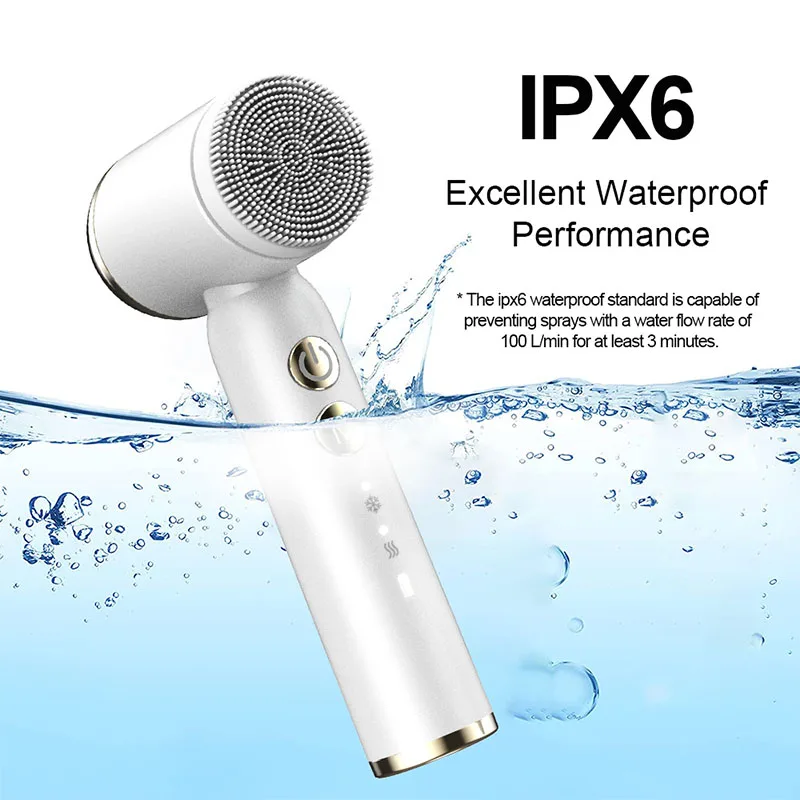 Hot Facial Cleansing Brush Open Pores Boost Essence Absorption Cold Ice Calm Skin Shrink Pores Anti Redness Sonic Exfoliator