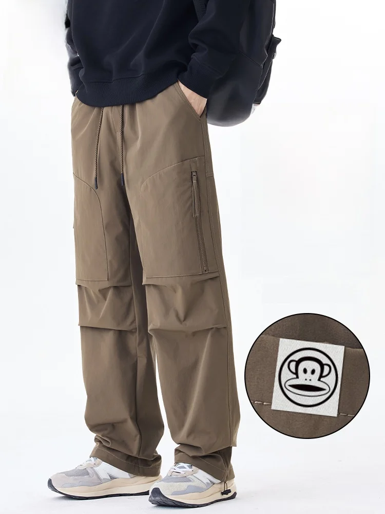 

Свободные повседневные рабочие брюки Monkey Brand для мужчин, весна-осень, прямые, для активного отдыха, дышащие, из полиэстера