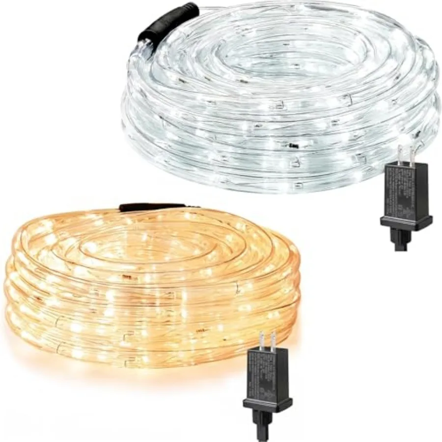 

LE Bundle-2 Items: 33 ft 240 LED Outdoor Rope Lights Warm White and 33 ft 240 LED Outdoor Rope Lights Daylight White