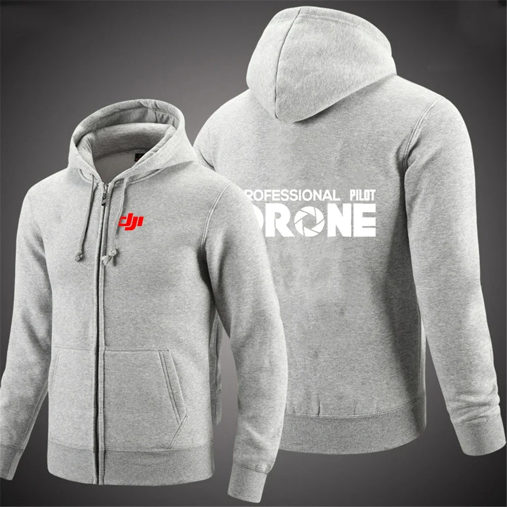 Dji Professionelle Pilot Drone Frühling Herbst Casual männer Einfarbig Zipper Pullover Hoodie Mäntel Sportswear Fashion Langarm – Detail 5
