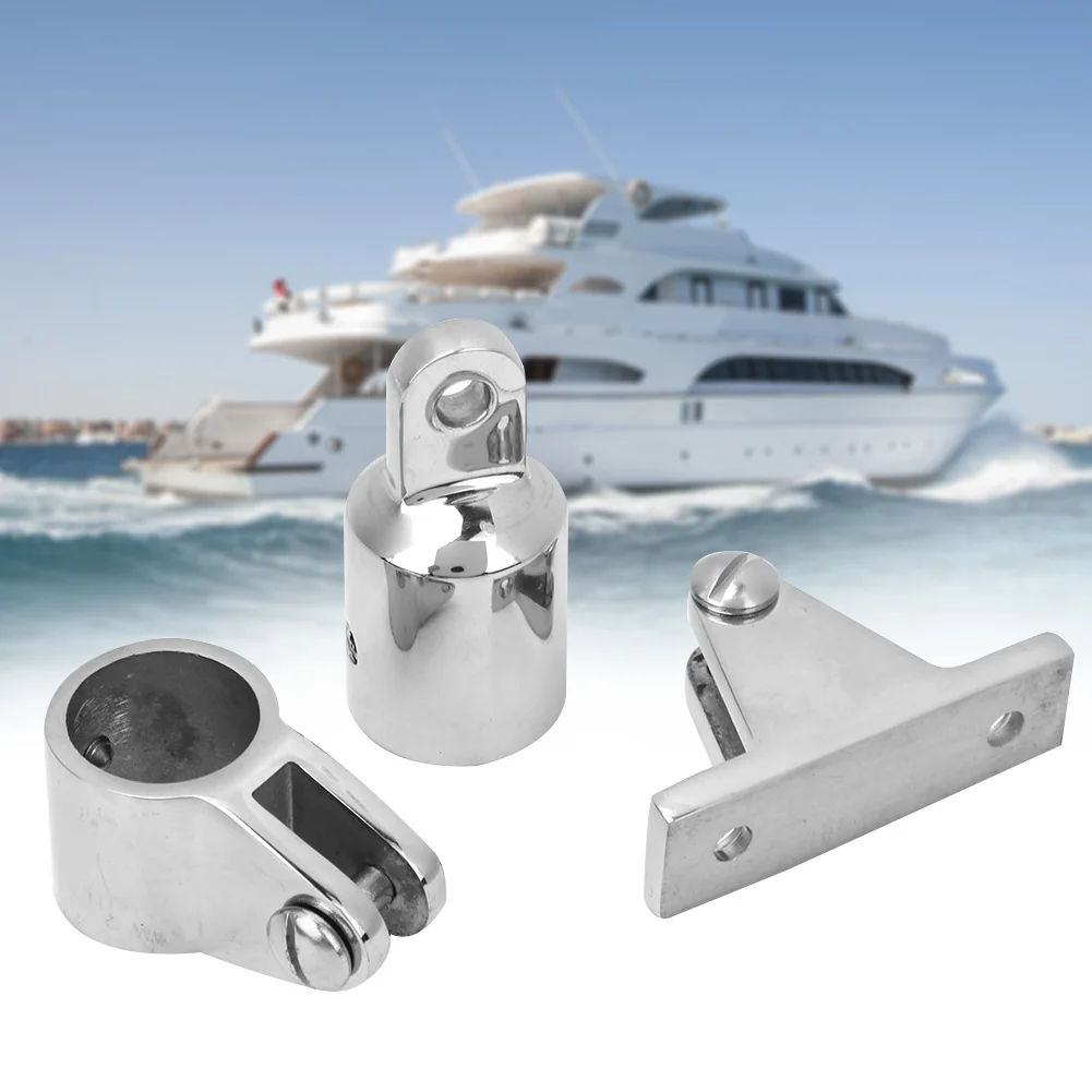 

3-Bow Bimini Top Accessory Hinge Mount Jaw Slide Bimini Top Eye End Kit 25mm/1in Hinge Mount Bimini Top Fitting Jaw Slide