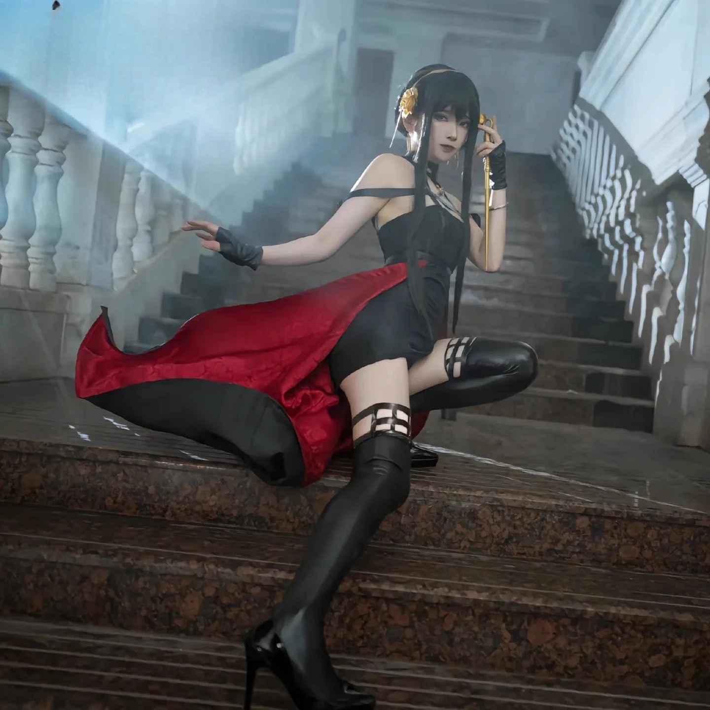 

Косплей Аниме Spy X Family Thorn Princess Cos Костюм Сексуальная Униформа Парик Семейная Рождественская Одежда Маскарадная Вечеринка Высокое Качество