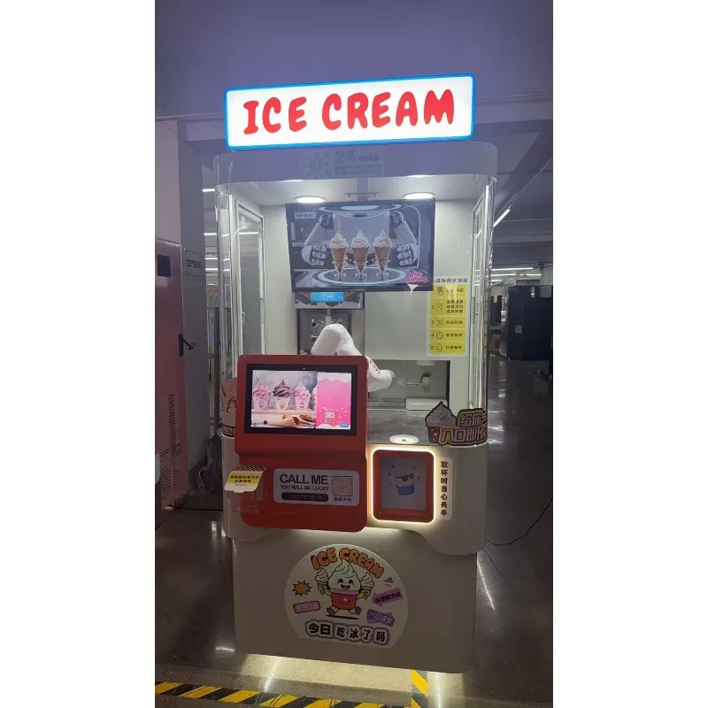 FL Customized OEM Unmanned 24 Hours Self Service Soft Ice Cream Vending Machine Robot Ice Vending Machine for Sale