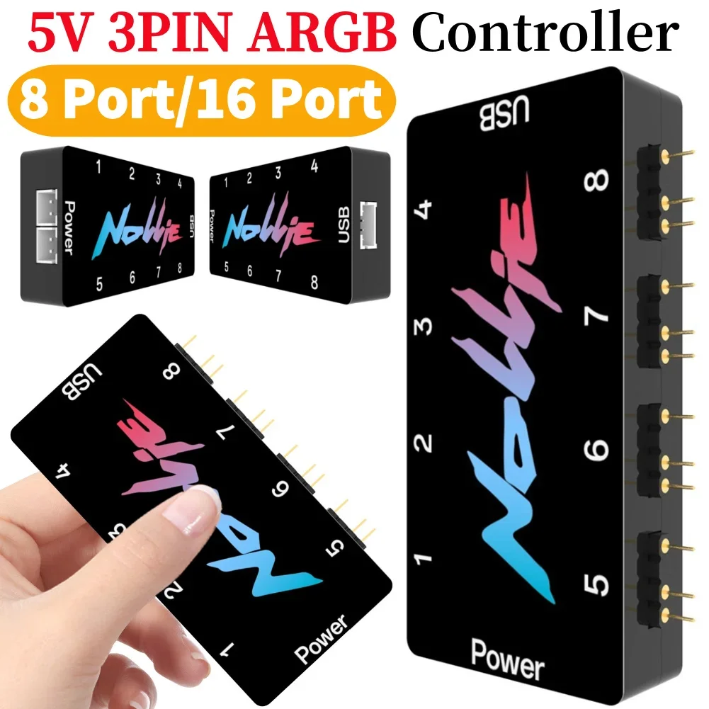 

5 В 3-контактный контроллер ARGB 8/16-позиционный асинхронный контроллер световая полоса концентратор кабель сигналRGB OpenRGB компьютерный охлаждающий вентилятор для ПК