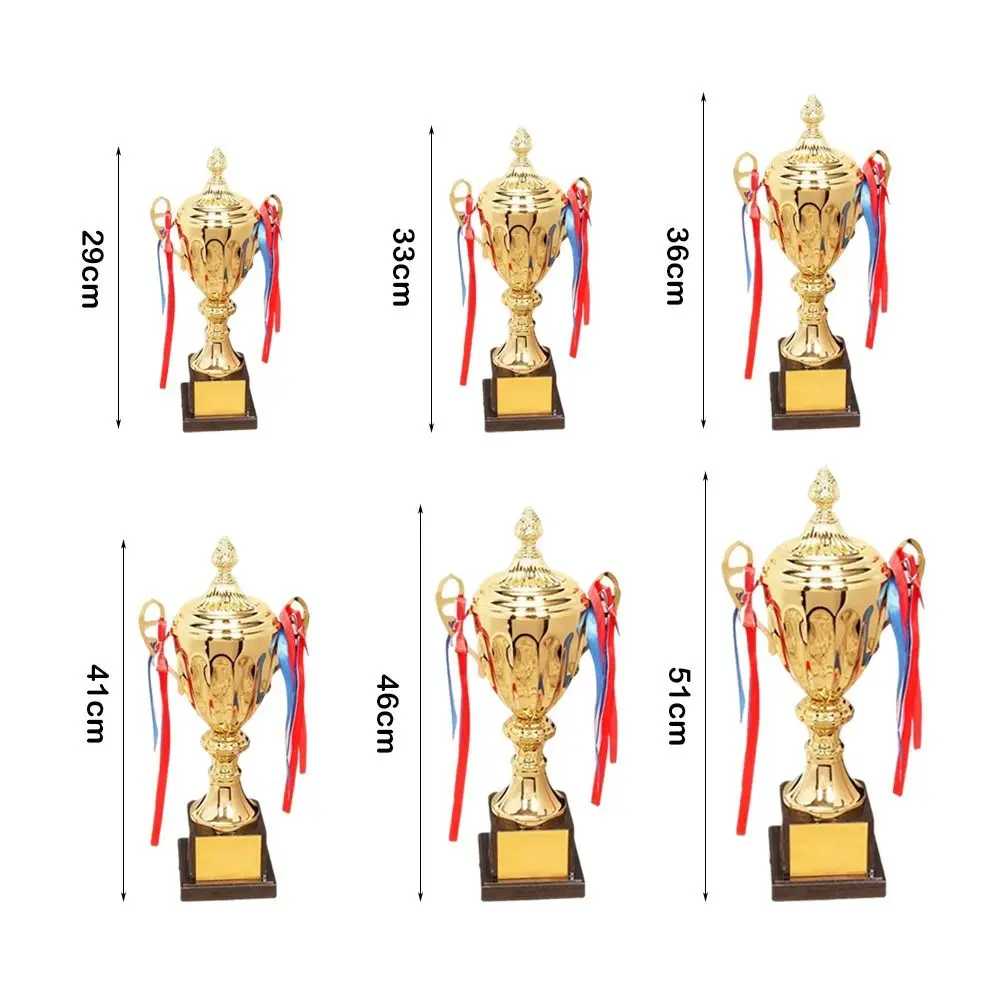 1Pc 29/33/36/41/46/51cm Trofeo personalizzabile Premio d'oro Scultura in plastica Trofeo sportivo Fornitura di ricompensa scolastica Design coperto
