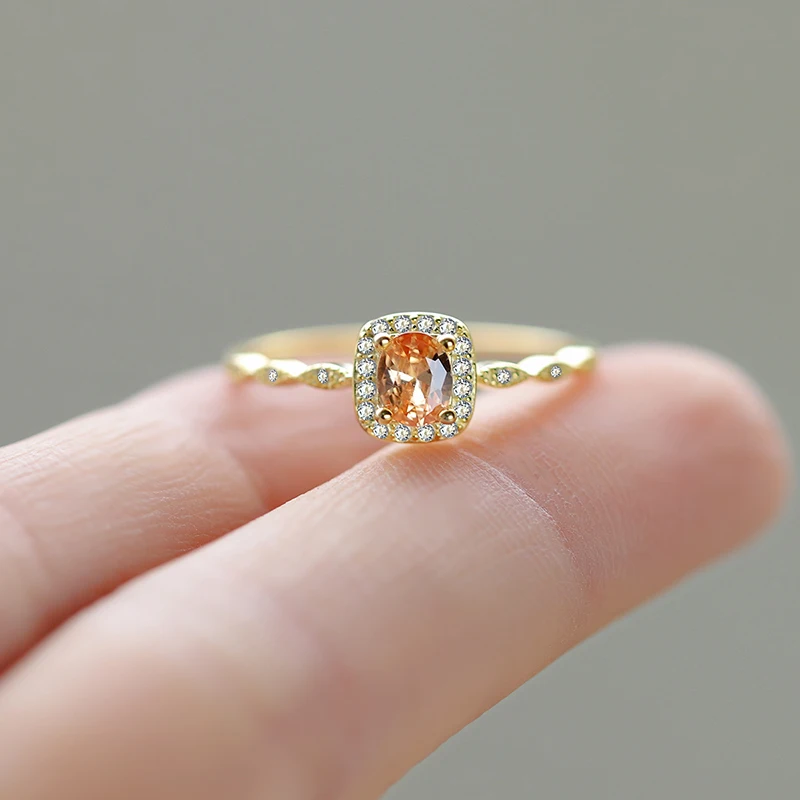 Exquisite and Elegant Authentic S925 Silver Square Zircon Women's Wedding Ring