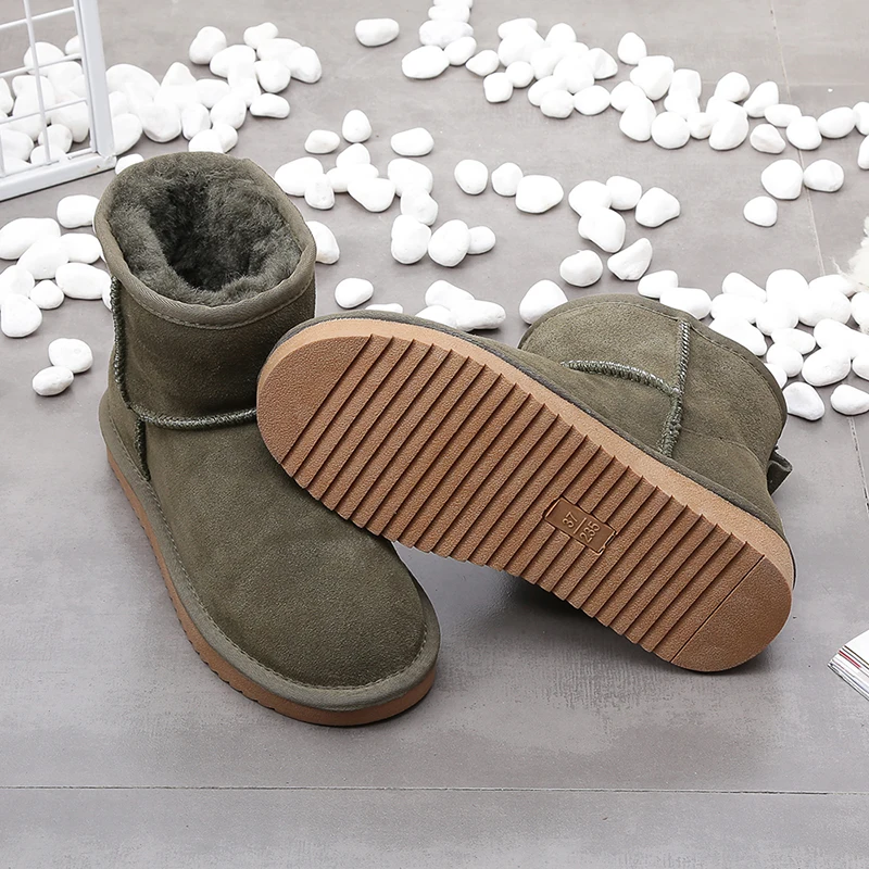 New Arrival Genuine Leather Australia Classic Women Snow Boots Women\'s Cow Leather Ankle Boots Plus Size Winter Women Shoes
