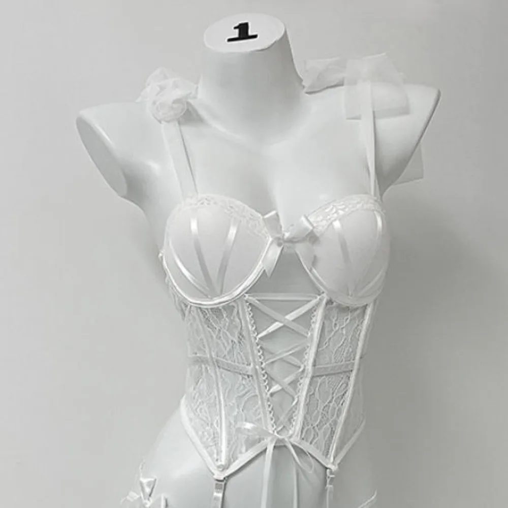 Sexy Mesh Butterfly Bandage Camis Chic Korean Fashion Tank Top Slim Corset Bustier Summer Women Party Club Hotsweet Crop Top