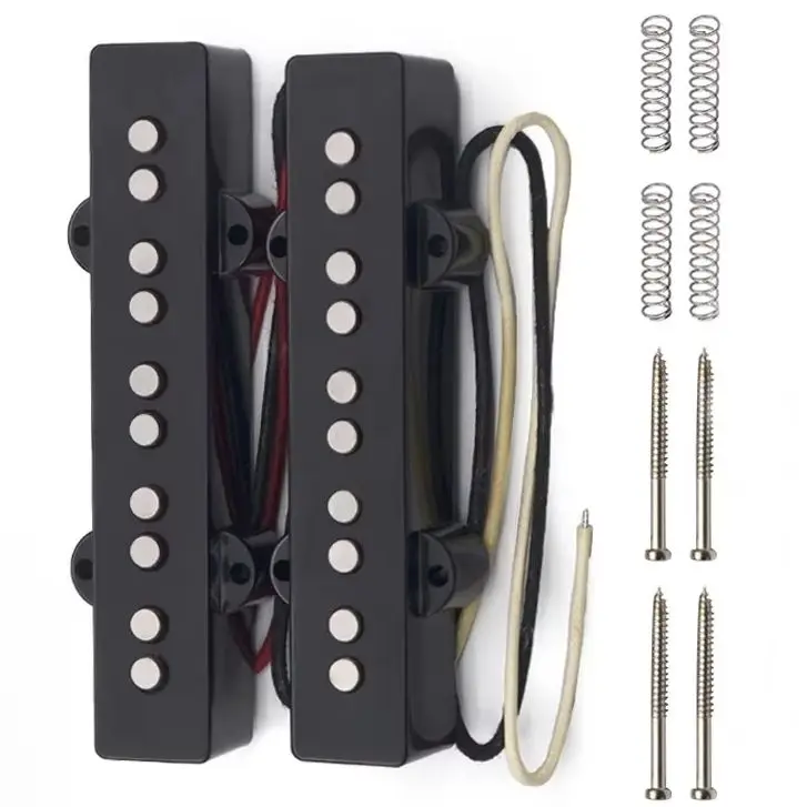 Best Offer Alnico 5 5 String Jazz Bass Pickups Neck-9.6K & Bridge-11.1K Pickup fit 5 Strings Jazz Bass Guitar Pickup Part