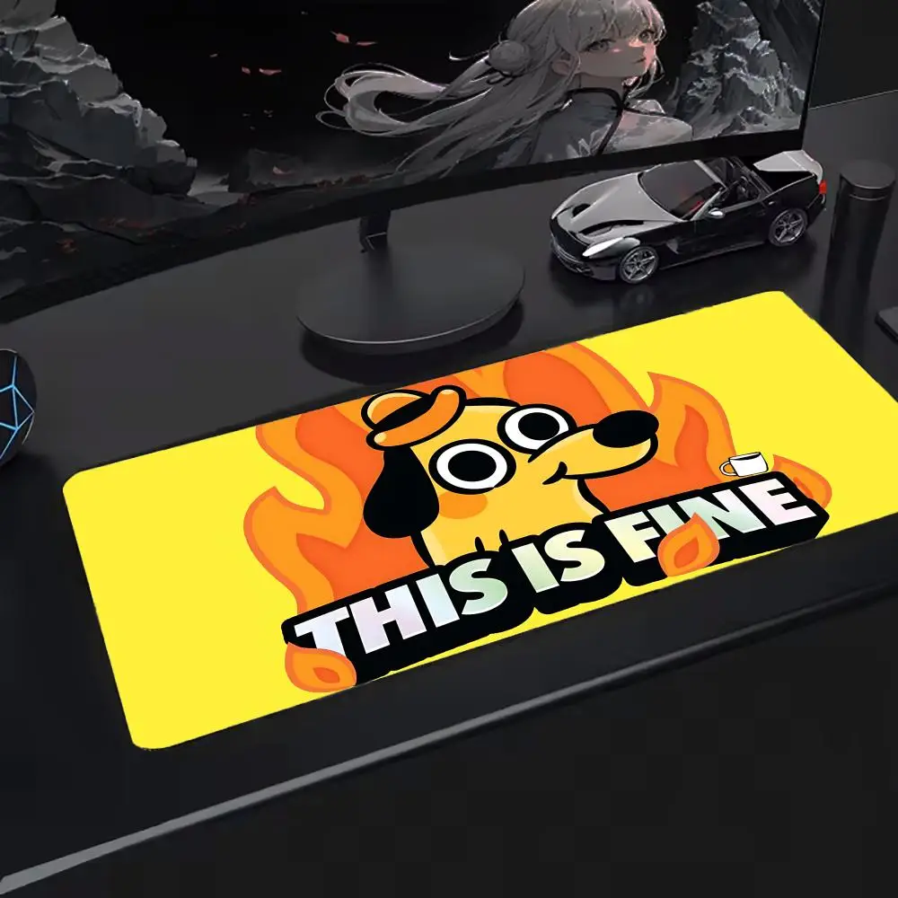 

This is Fine Dog Mouse Pad Oversized Mouse Mat, Extended Gaming Surface, Non-Slip Backing, Perfect for Desk Use