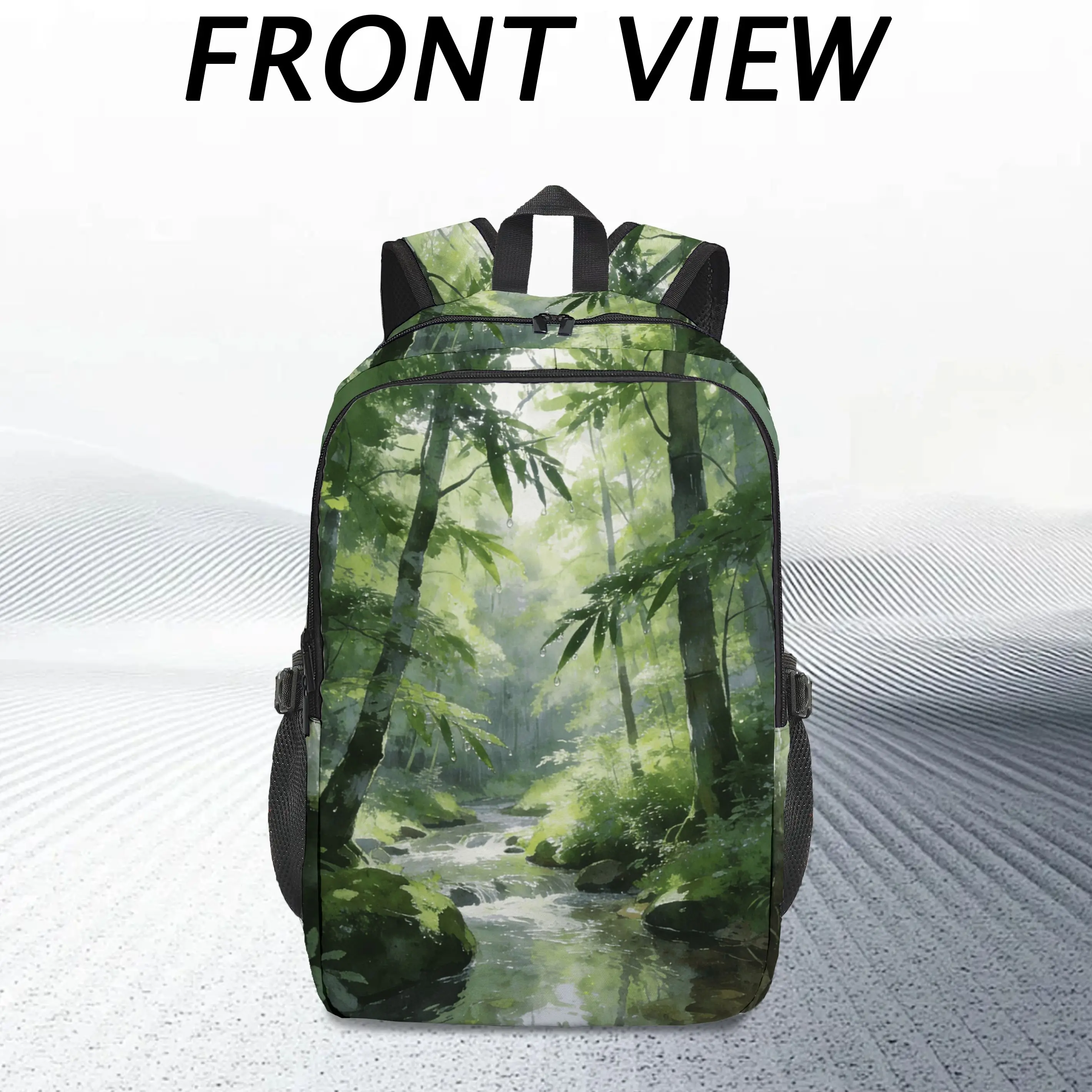 

Рюкзак с принтом в бамбуковом стиле, 1 шт., элегантный и изысканный, вмещает компьютер, регулируемый плечевой ремень