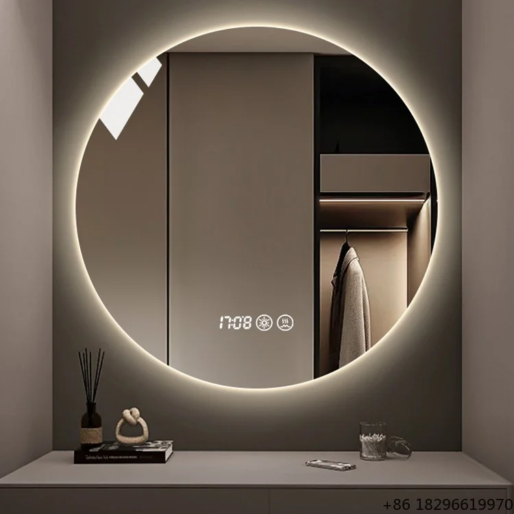 Luxury LED Bathroom Mirror Touch Switch Anti-Fog Dimmable 3 Color Temp Backlit Wall Vanity Mirror
