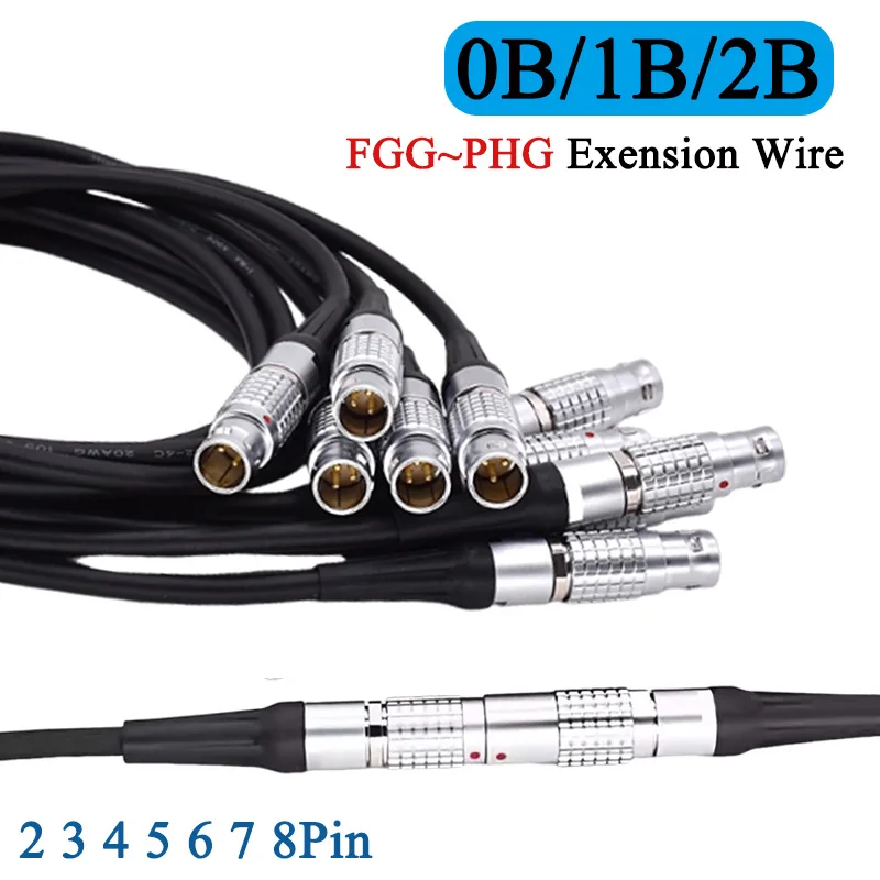 0B 1B 2B FGG to PHG Push-pull Self-locking Connector Cable 2 3 4 5 6 7 8 Signal Extension Wire Compatible wit REMO Aviation Plug