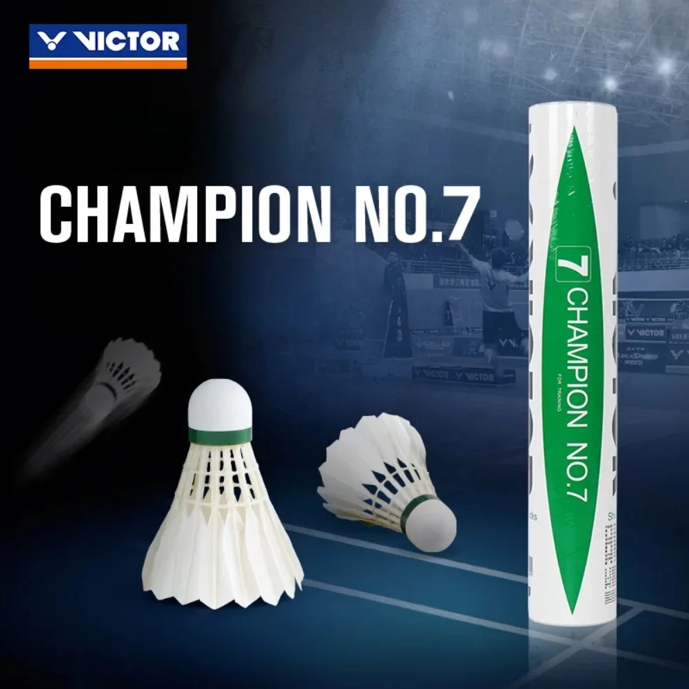 Original  Victor Badminton Duck Feather Durable and Stable Beginner  Champion No.7 12 pcs shuttlecocks