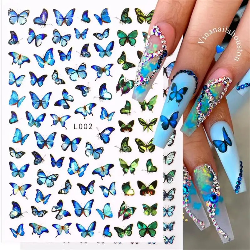 Nail Sticker Butterfly Flower Leaf Self Adhesive Transfer Letter Line Nail Art Decals Accessories Manicure