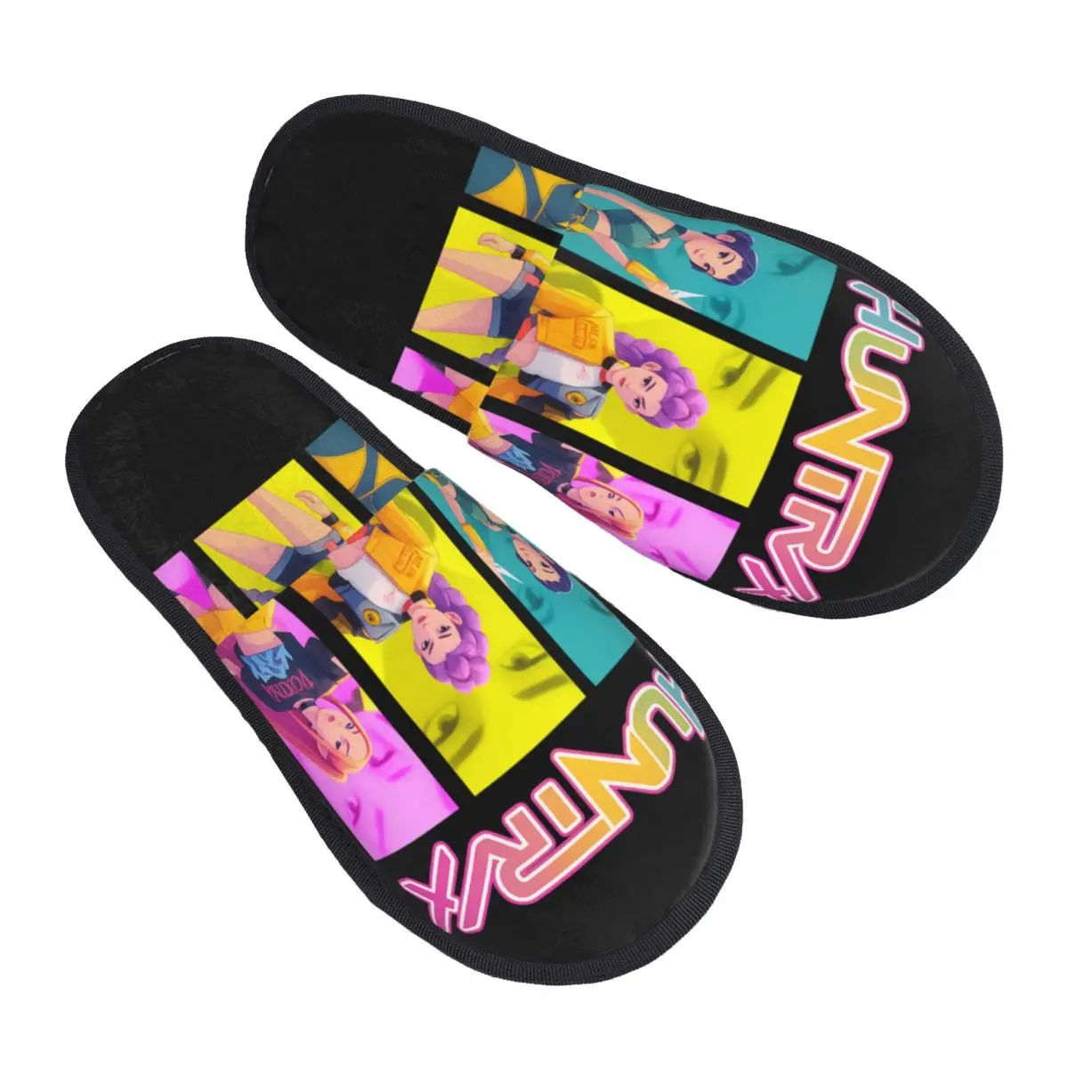 شبشب Kpop Demon Hunters Huntrix Comfort Scuff من إسفنج الذاكرة للنساء في غرفة النوم