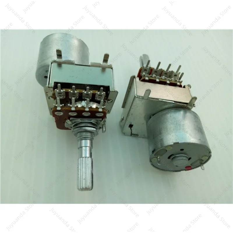 Model 148 Dual Potentiometer with Motor B50K B100K Shank Length 25MM Flower 8 Pins
