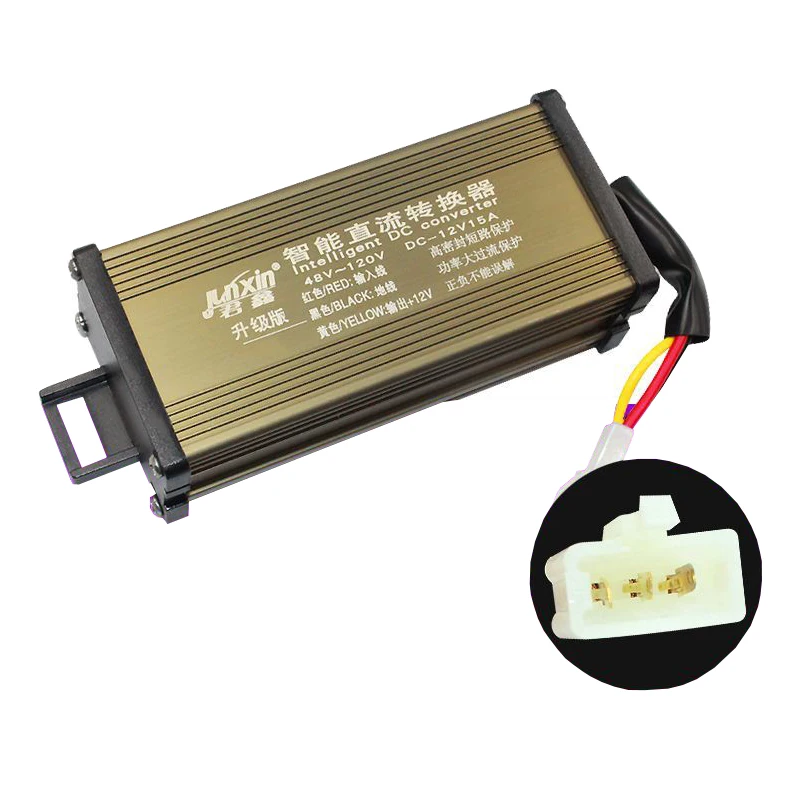 DC48V -120V To 12V Electric Bicycle Scooter Voltage Step-Down Converter15A Current Suitable for Golf Cart Small Solar Project