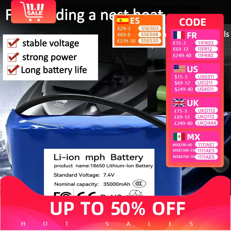 

Original T1882011-5 T888 V007 H18 C18 2S2P 7.4V 19800mAh Li-ion Battery pack for Remote Control/RC Fishing Bait Boat battery