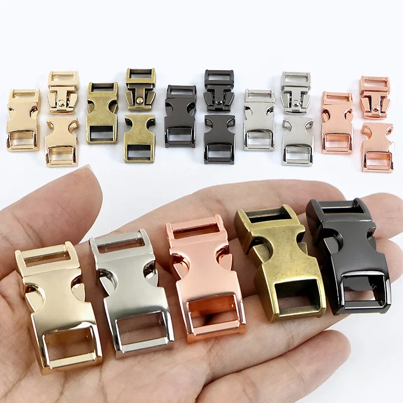 

Meetee 10mm Side Quick Release Buckle Webbing Strap Closure Buckles 2/5/10Pcs Dog Collar Adjust Hook Backpack Carabiner Clips