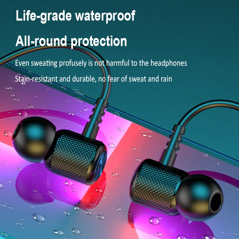Cuffie wireless, auricolari Bluetooth, auricolari con archetto in silicone, auricolari sportivi stereo HiFi 9D, auricolari magnetici impermeabili