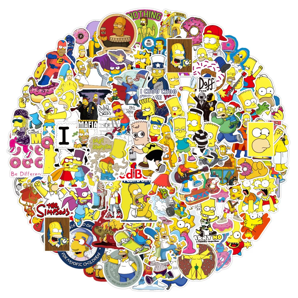 10/30/50/100pcs Classic Anime The Simpsons Funny Stickers Cute Cartoon Decals DIY Computer Phone Laptop Fun for Kid Sticker Gift