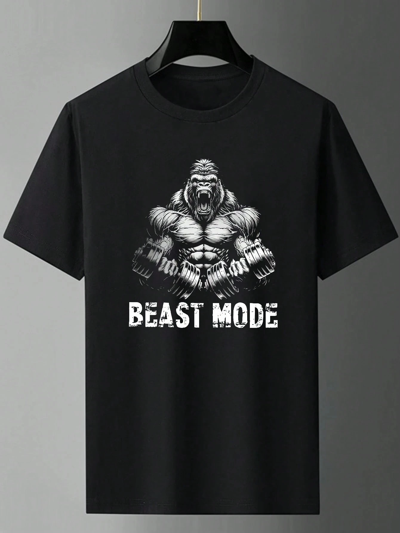 Men's Gym Beast Style Gorilla Print Men's T-Shirt Quick-Drying Fitness Top  Loose-fitting Casual Streetwear vintage t shirt