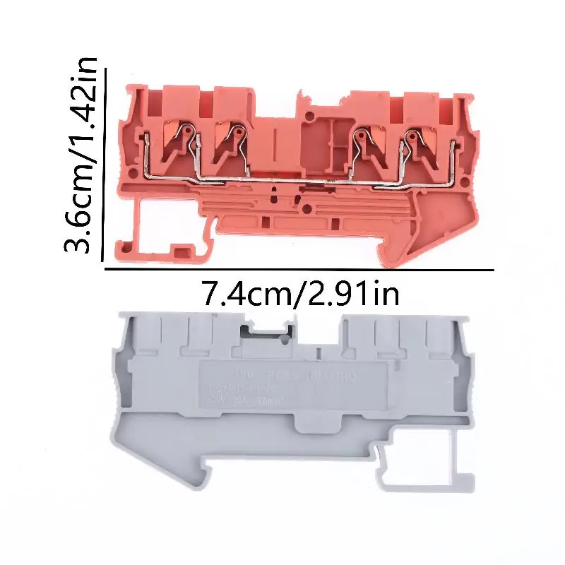 5Pcs PT2.5 QUATTRO Push-In Termin Spring Plug Cable Screwless Electrical Connector Two-in, Two-out Quick-connect Terminal Block