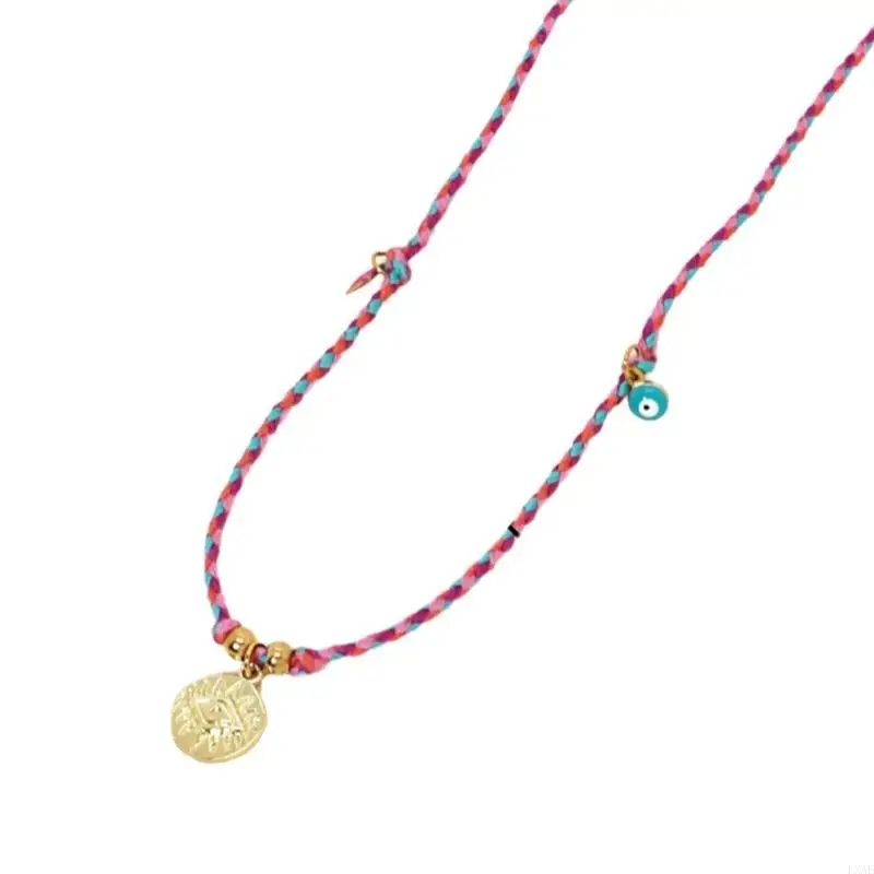  Unique Cotton Rope Necklace With Pepper Devil Eye Charm Pendant Elegant Collarbone Chain For Fashion Forward Women
