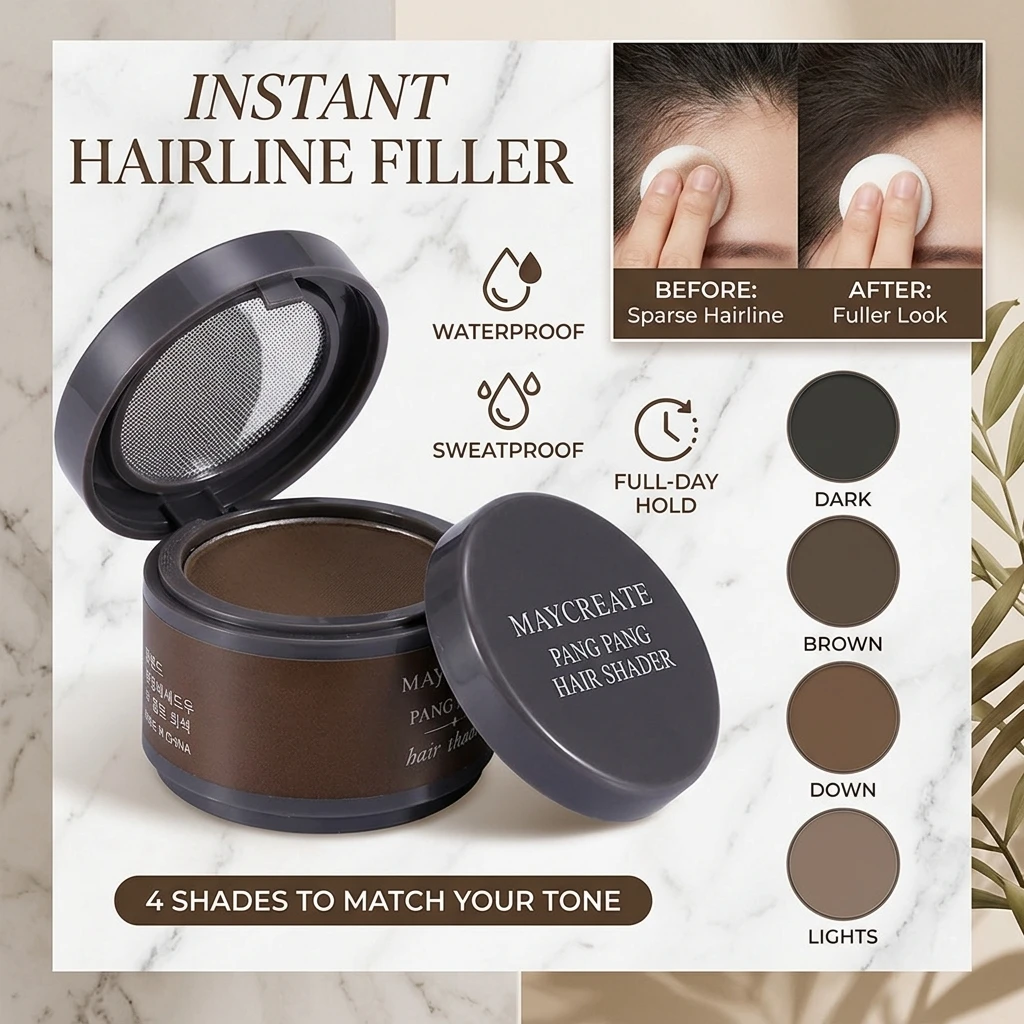 Hair Shadow Powder Waterproof Hair Line Edge Control Powder Hair Line Shadow Root Cover Up Makeup Hair Concealer
