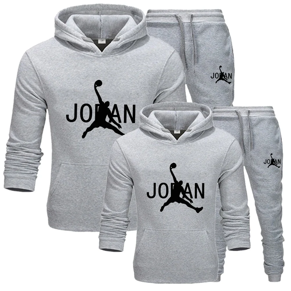 Men\'s Winter Couple Hoodie Sets Tracksuit Sportswear New Men Sweatshirt and Sweatpant Suit Fashion Streetwear Pullover Clothes