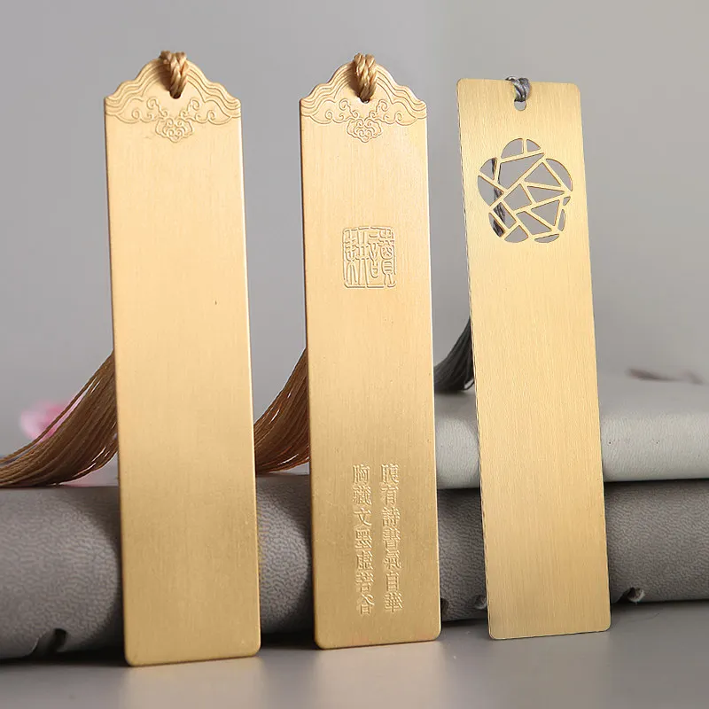 Brass Metal Bookmark Personalized Customized Chinese Style Creative Diy Engraved Tassel Graduation Gift For Book Lovers Students