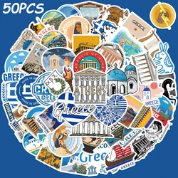 50pcs Welcome to Greece Stickers Parthenon Acropolis Decals Laptop Luggage Skateboard Scrapbook Refrigerator Stickers