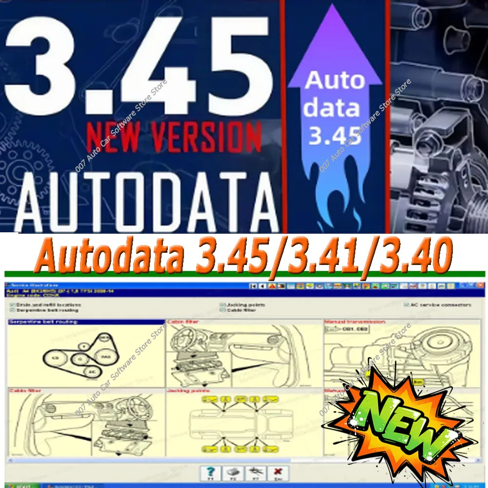 2026 new Autodata 3.45/3.41/3.40 Auto Car Repair diagnosis Software Multi-languages wiring diagrams data Autodata Polish