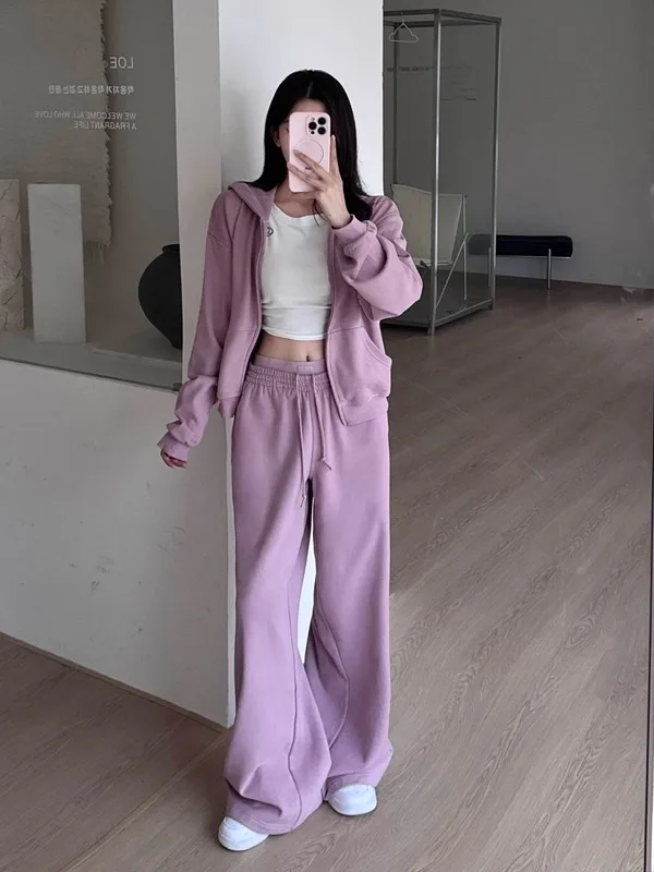 Kardaian Cotton E Hoodie Women's Winter Fce Loose Slimming Zipper Jaet Long Sve Simple Color  Workwear Sle