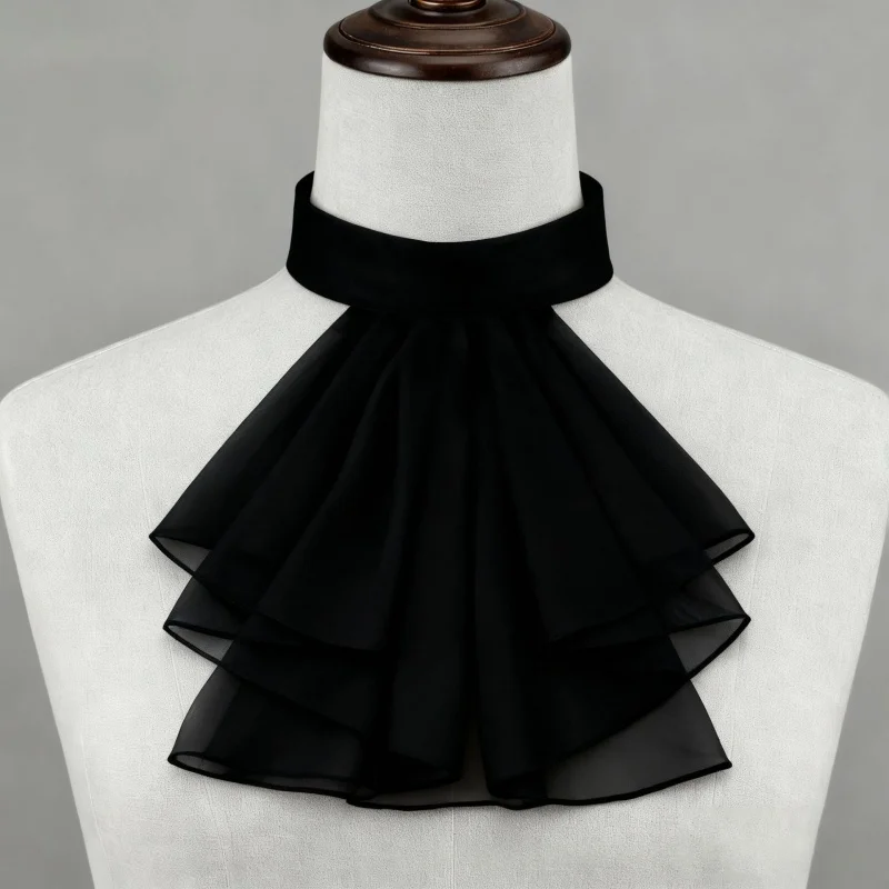 White Detachable Dickey Collar, Party & Stage Performance Tie, Decorative False Collar, Preppy Style Neck Decoration, Bib