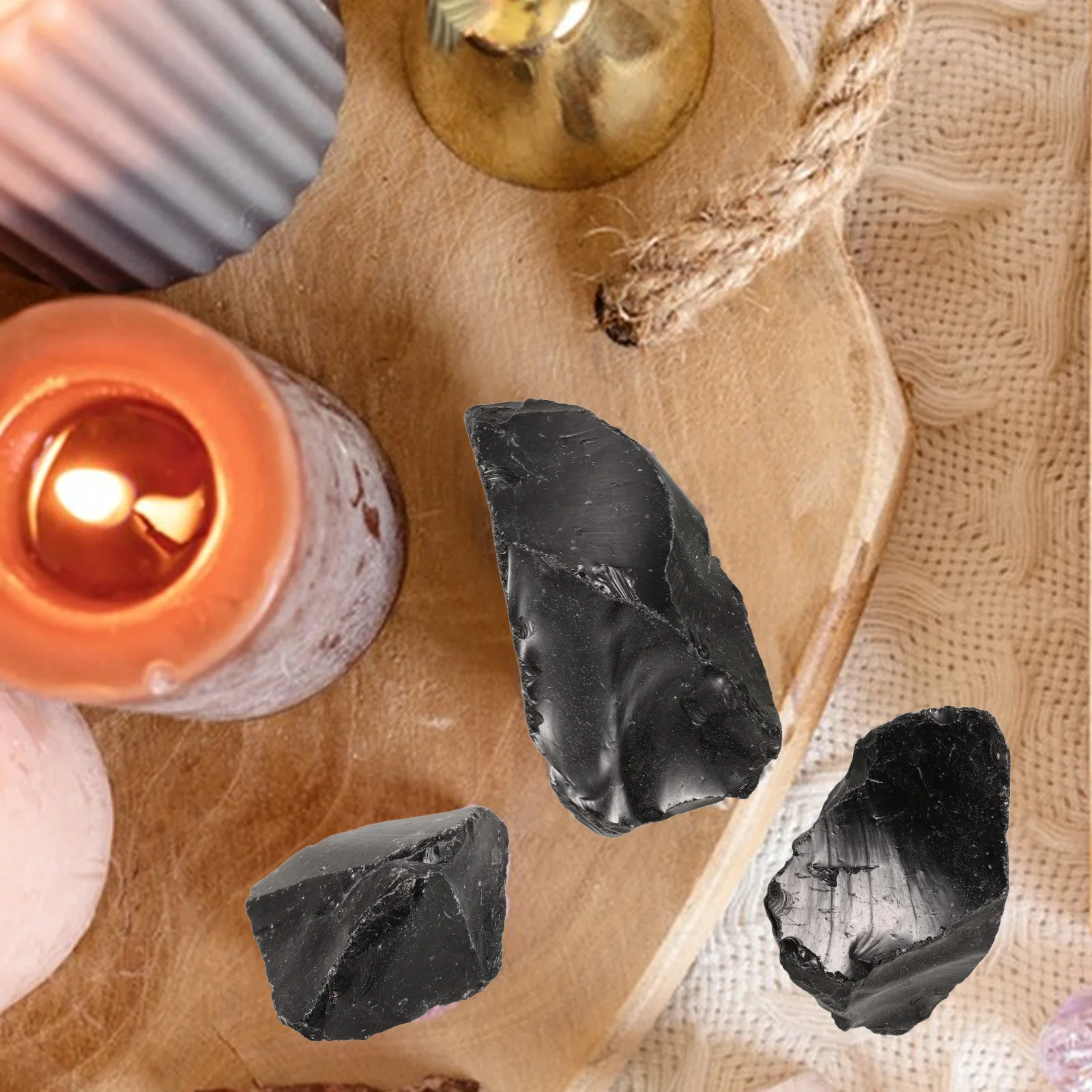 

Obsidian Aromatherapy Stone Crystal Stones Decoration Tray Decorative Bulk Ornaments Crystals in