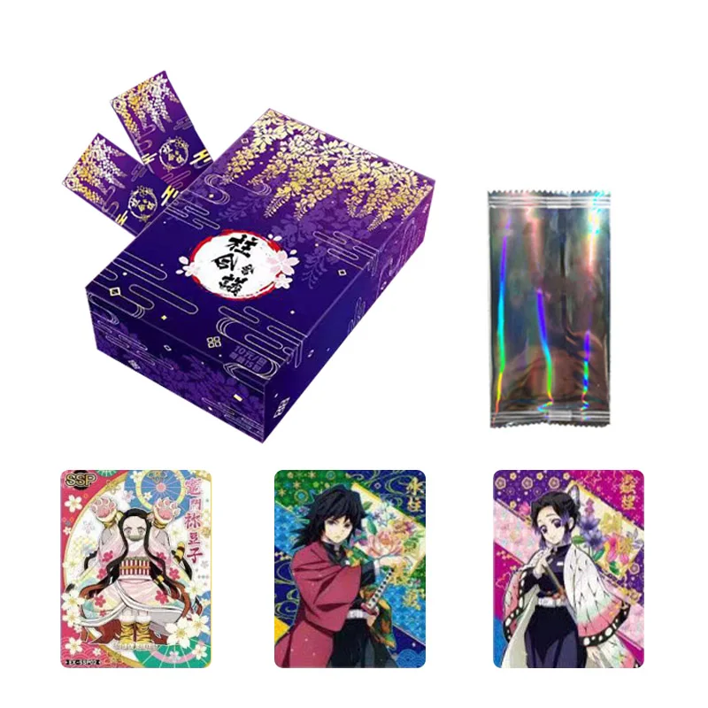 

Wholesale Demon Slayer Theme Playing Cards Newest Booster Box Official Anime Trading Game Collection Japanese Style Gift