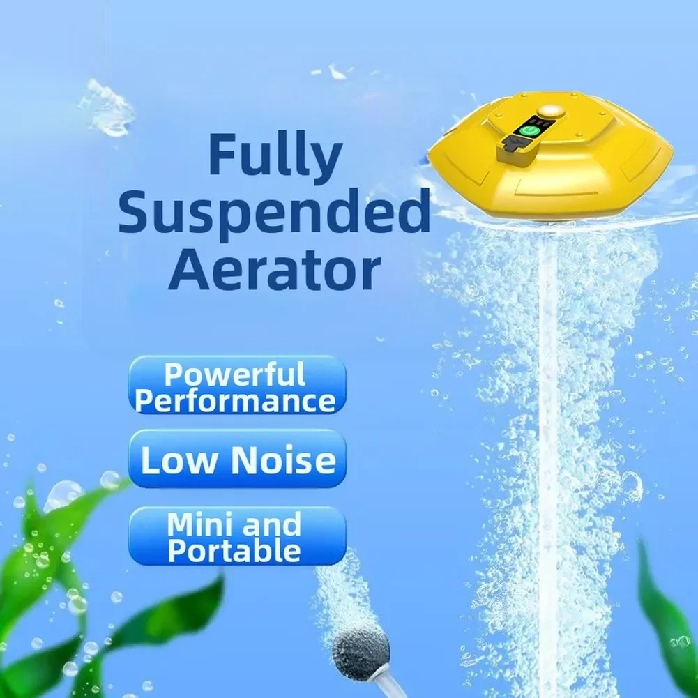 Fishing Oxygen Machine for Bait Buckets Small Outdoor Aerating Pump with Magnetic Charging and 3 Runtime Modes