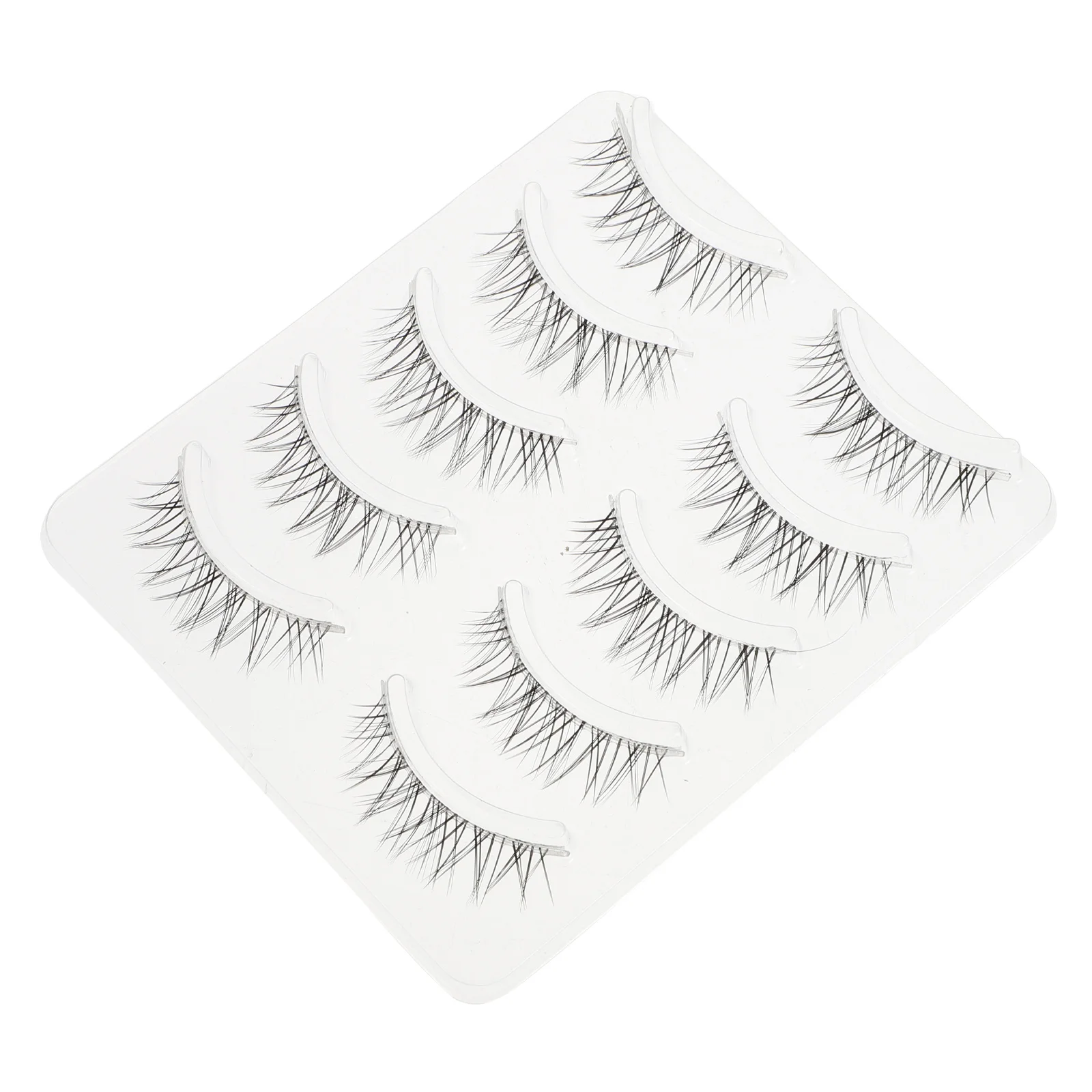 5 pares de fornecimento de maquiagem para os olhos, cílios postiços naturais, fibra artificial, acessório de maquiagem, uso profissional, design de cílios para meninas