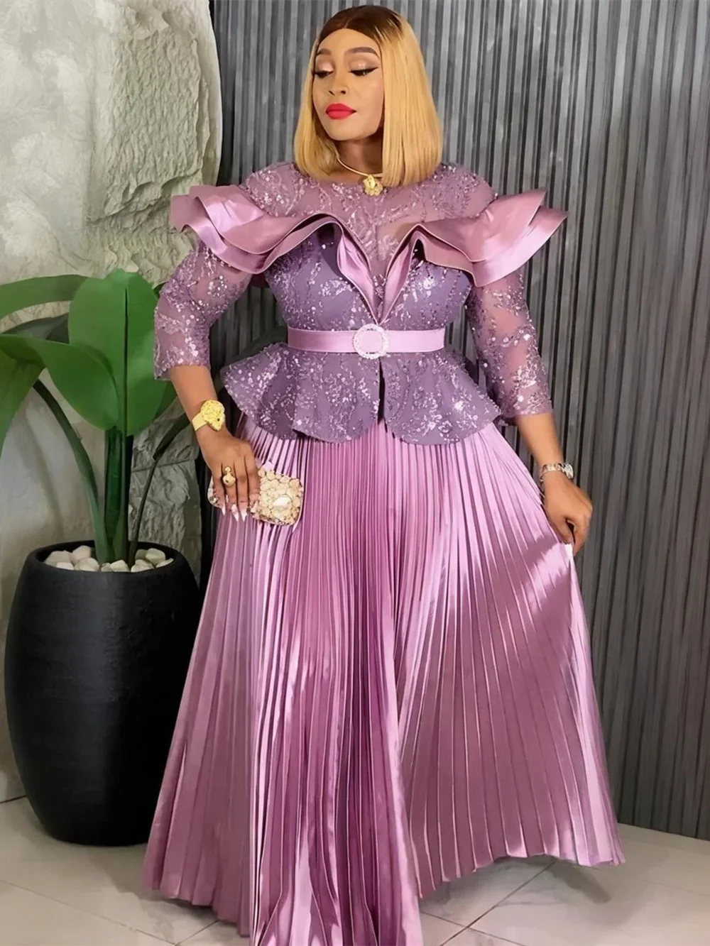 فساتين الحفلات الأفريقية مقاس كبير للنساء 2025 موضة جديدة Dashiki أنقرة ثوب مسائي زفاف أنيق فستان ماكسي إسلامي