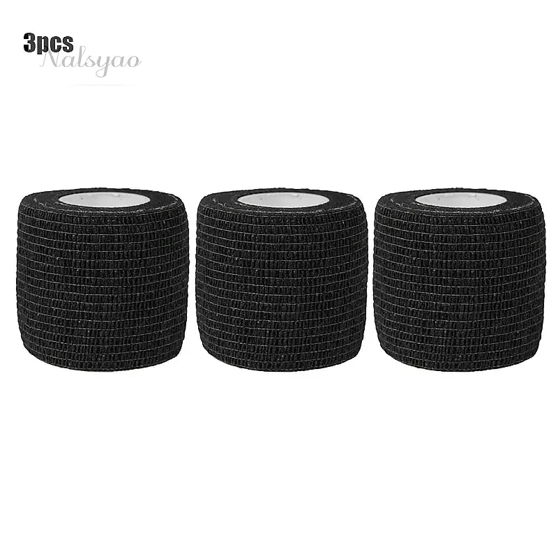 Cohesive Elasticity Breathable Waterproof Bandages 1/6PCS Black Self Adhesive Sports Tape for Wrist Ankle First Aid