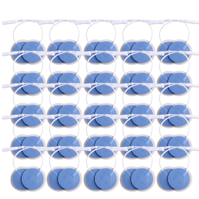 50/100pcs 32mm Blue TENS EMS Nerve Muscle Stimulator Electrode Pads Slimming Body Massager Patch Gel Accessories for Therapy And